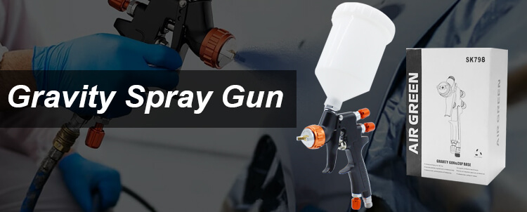 SK798 - Pistola pulverizadora de pintura HVLP de uso general con alimentación por gravedad de 1,3 mm y depósito de 600 ml