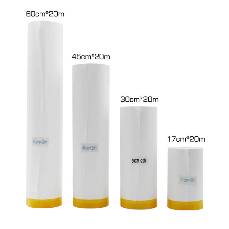 Papel de enmascarar con adhesivo para pintura, rollo de papel protector para cubrir zócalos, marcos de coches y carrocerías