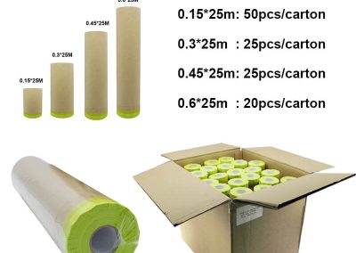 Papel de enmascarar kraft para carrocería 199BGT, preencintado, marrón, para pintar automóviles