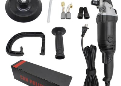 Pulidora-Enceradora PL121 de 1650 W con 6 velocidades variables, 500-3000 RPM, con mango desmontable, ideal para lijar y pulir coches y barcos.