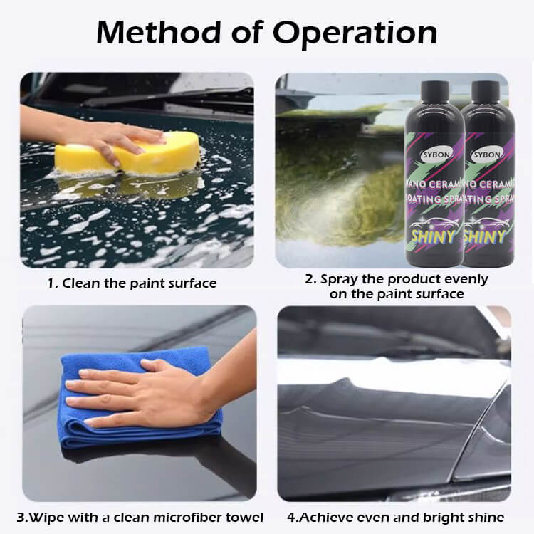 S2213 - Spray de recubrimiento cerámico rápido de alta protección para automóviles - Spray nanorreparador de arañazos - Spray de pulido rápido con cera para automóviles