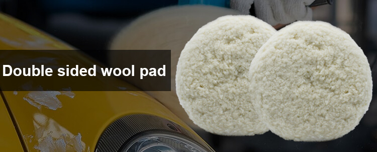 W009DA - Tampon de polissage double face en laine de 230 mm (9 pouces) - Tampon de lustrage en laine d'agneau de haute qualité - Tampon de polissage 100 % laine de première qualité pour voiture - Polissage intensif