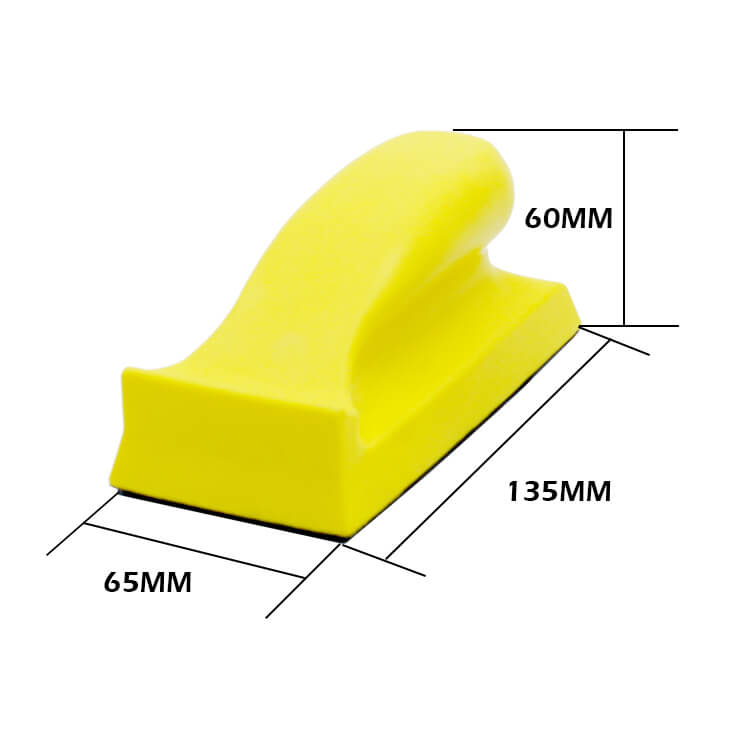 Bloc de ponçage manuel en mousse de polyuréthane de dureté moyenne pour le polissage.