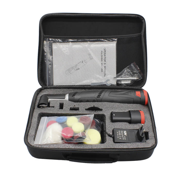 S122 - Mini-polisseuse sans fil avec 2 batteries - Fonctionne comme une polisseuse orbitale (DA/RO) - Petite polisseuse à 6 vitesses pour le polissage et le lustrage des voitures.