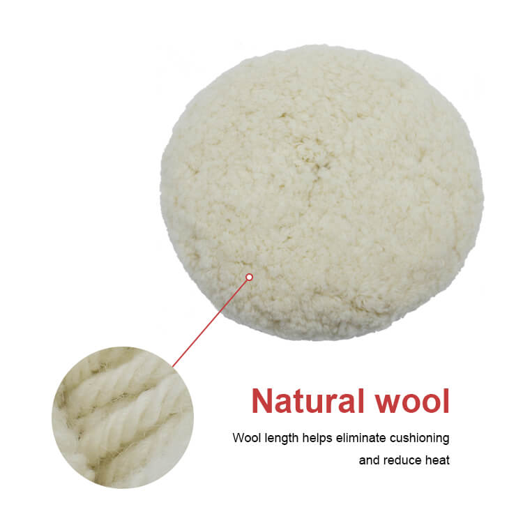 وسادة تلميع صوفية أسترالية مقاس 9 بوصات، مزدوجة الجوانب، بخيط وسطي، لتلميع السيارات، لون أصفر وأبيض