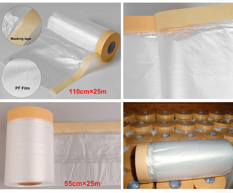 thumbnail image 2 of Painters Plastic With Tape, Tape And Drape, 5 Rolls Pre-Taped Masking... 2 of 9