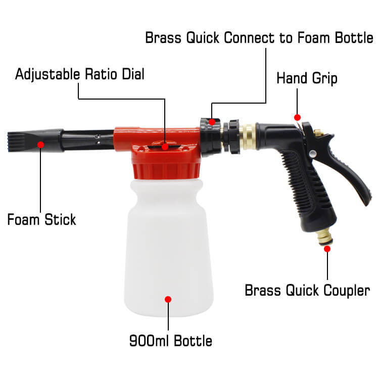 S816A Snow Foam Gun for Car Washing Professional Grade Adjustable