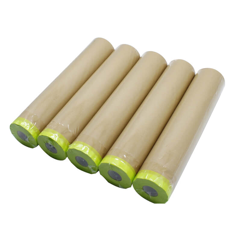 199BGT-Hot-Sales-Waterproof-and-Dustproof-Pre-Taped-Kraft-Paper-Masking-Paper-With-Tape
