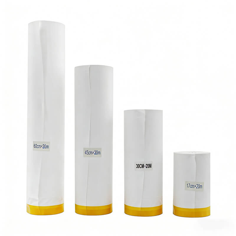 Pre-Taped White Masking Paper — Fast, Clean, and Cost-Effective Masking for Distributors & Repair Shops 1 Pre-Taped-White-Masking-Paper-Fast-Clean-and-Cost-Effective-Masking-for-Distributors-&-Repair-Shops